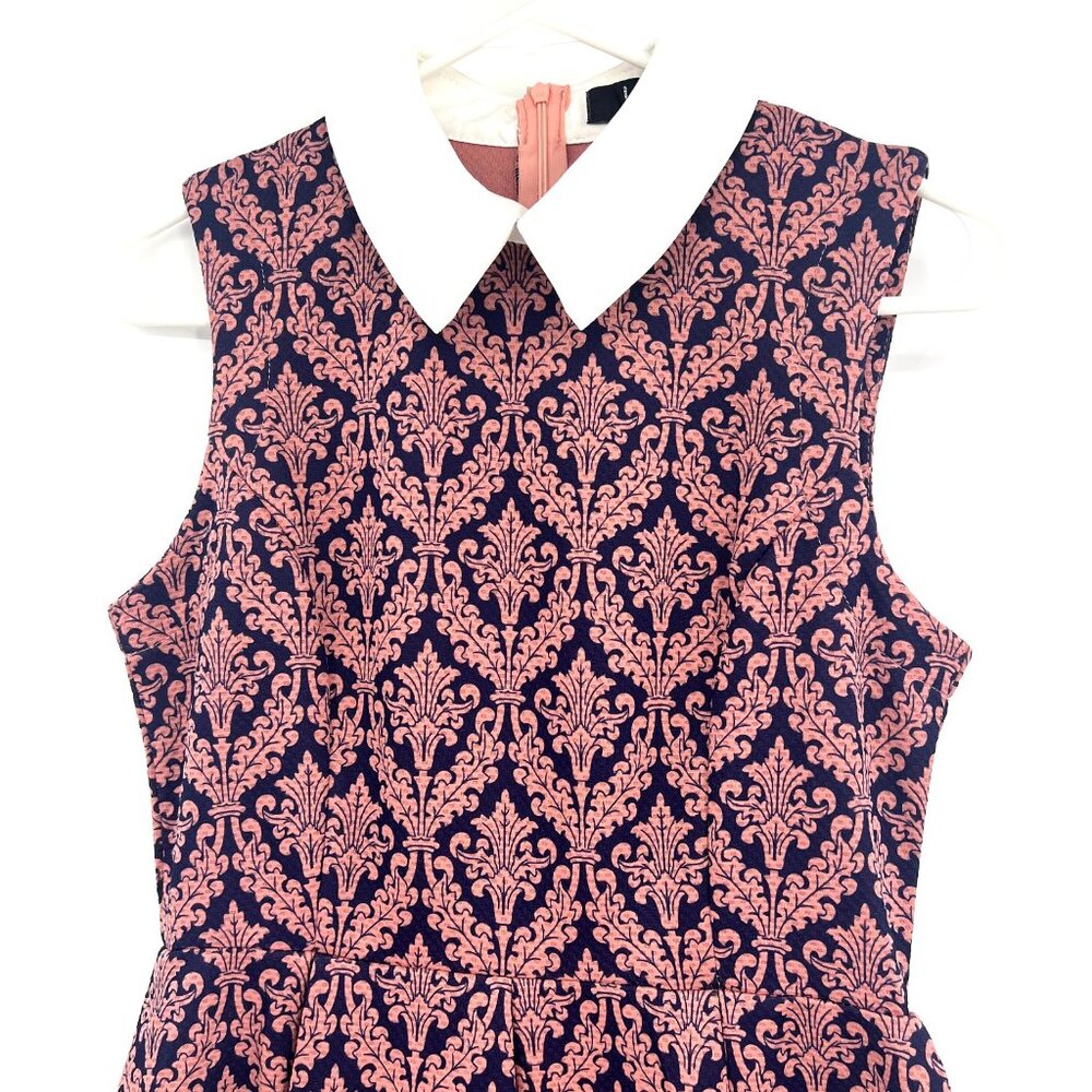 NWT Iska London Pink Purple Batik Collared Fit & Flare Dress Women UK 10 US 6 - Picture 9 of 9